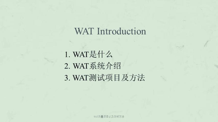 wat-WAT測試是什么