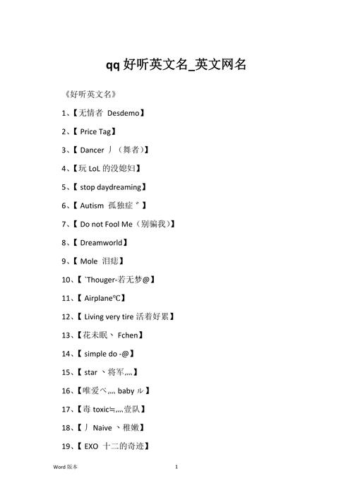 qq英文網(wǎng)名-qq英文網(wǎng)名昵稱