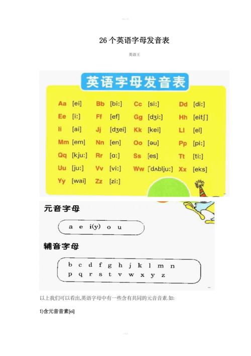 26個(gè)英文字母發(fā)音-26個(gè)英文字母發(fā)音歸類表